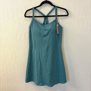 Kindred Bravely Stevie Active Racerback Nursing Athleisure Dress Teal Large NWT